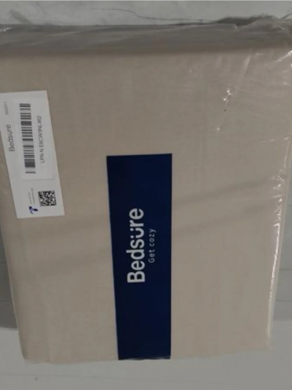 NEW Bedsure 100% Washed Cotton Duvet Cover Full Size - Linen Color Minimalist